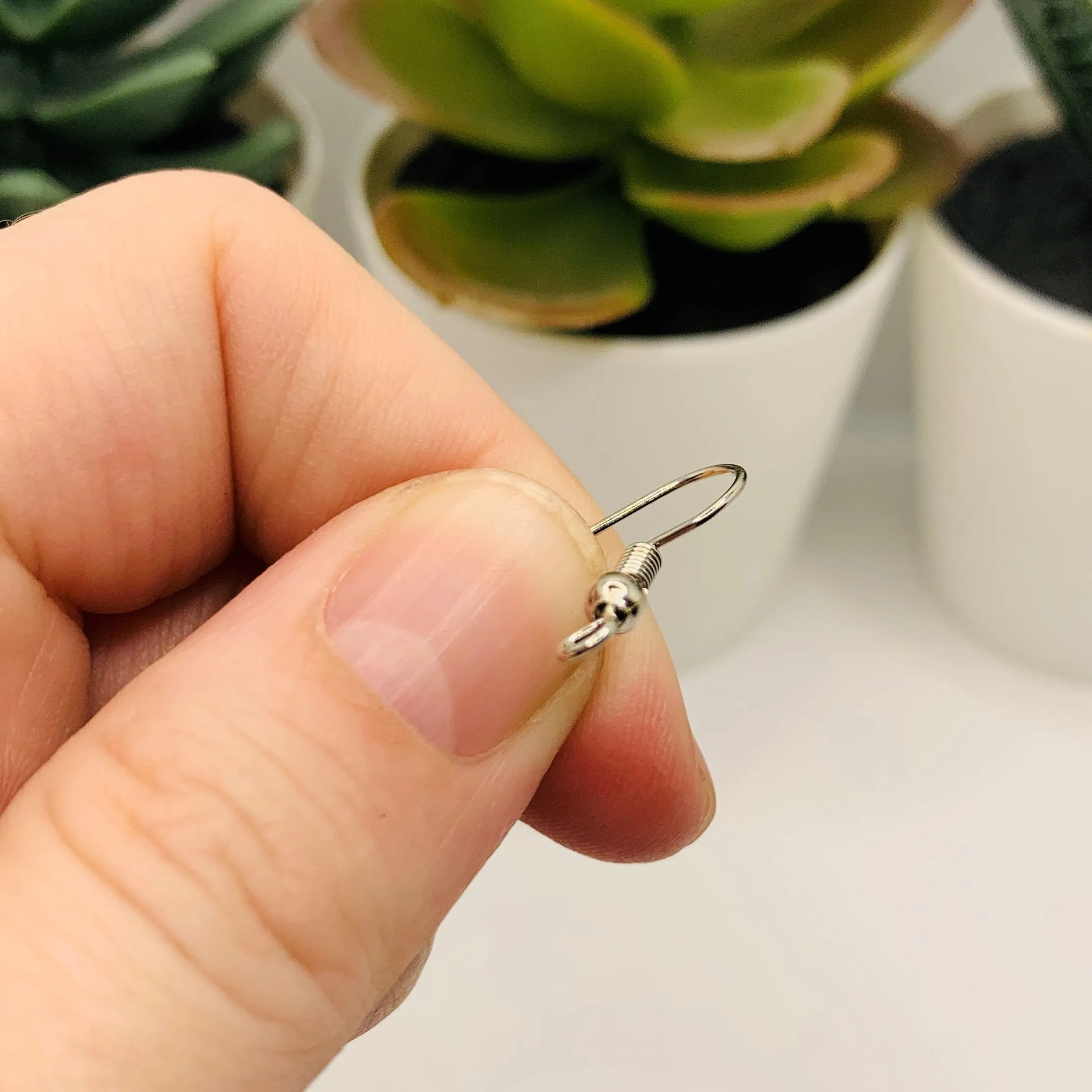 100 or 500 Pieces: Rhodium /Antique Silver Fish Hook Earring Wires with Spring and Ball