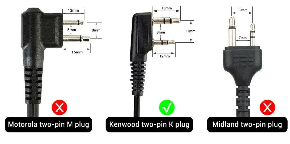 10pcs RETEVIS 2Pin Earpiece Walkie Talkie Headset For KENWOOD BAOFENG UV-5R BF-888S H777 RT7 For QUANSHENG for PUXING for TYT