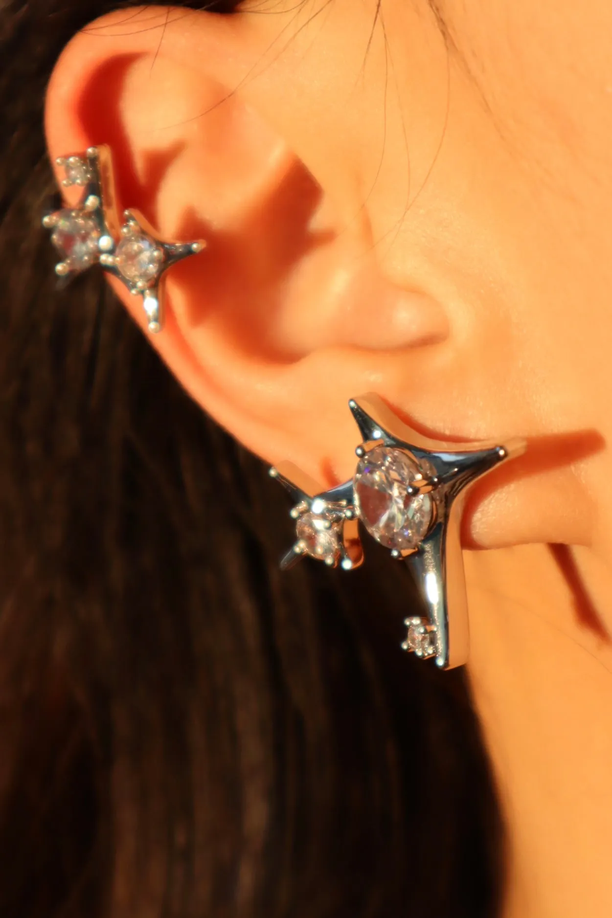3 in 1 Gemstones Earring   Ear Clip