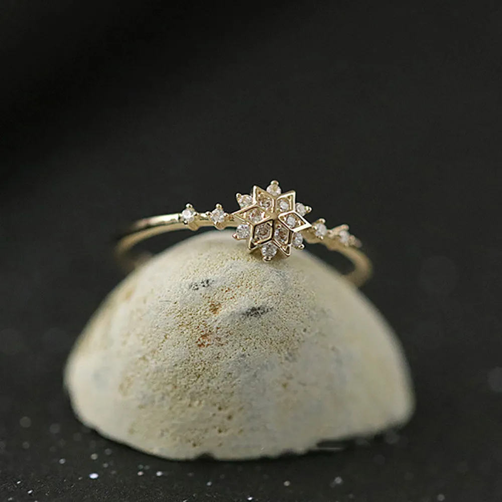 4FunGift® Snowflake Ring High Quality Jewelry Gift For Her