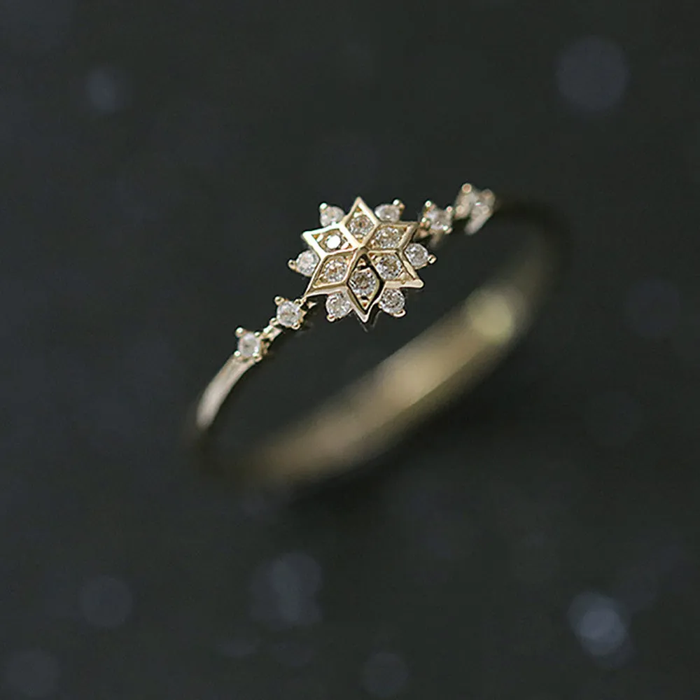 4FunGift® Snowflake Ring High Quality Jewelry Gift For Her