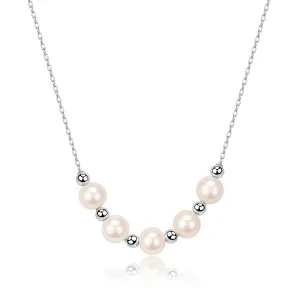 6-7mm Five Drops White Freshwater Smile Pearl Necklace