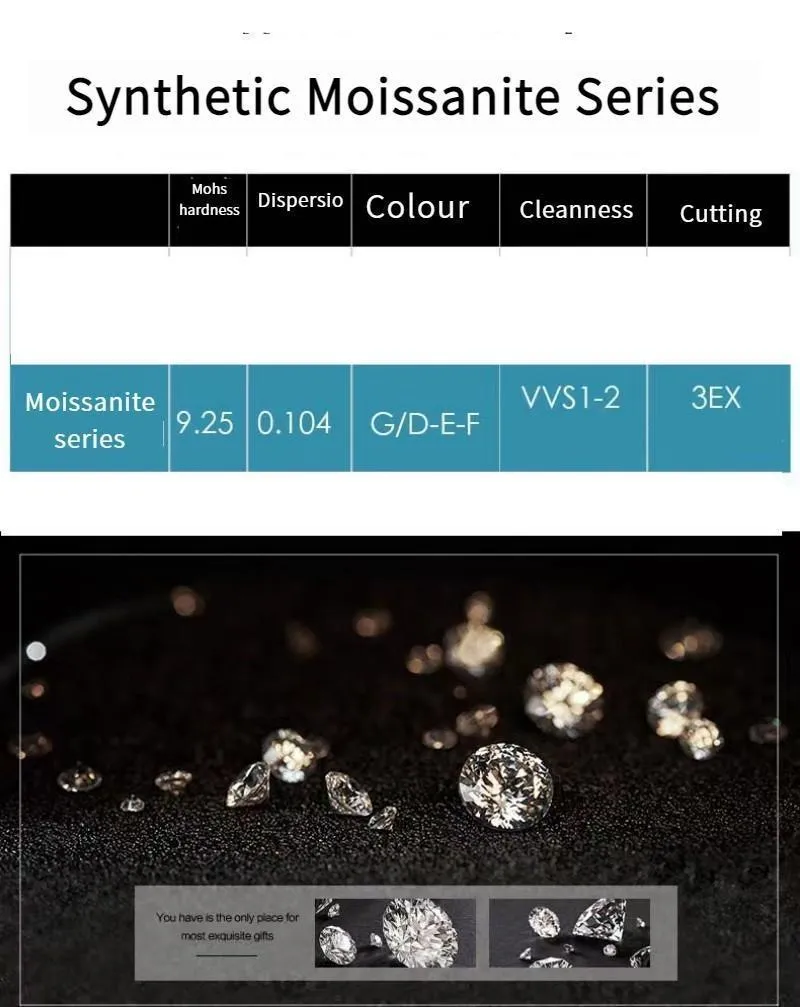 9. S925 Sterling Silver High Grade Synthetic Moissanite Stud Earrings /Round Wrap Style/ /Certified Synthetic Moissanite/High Grade Of D Color E Cut VVS1 Clarity/Superflash Synthetic Moissanite