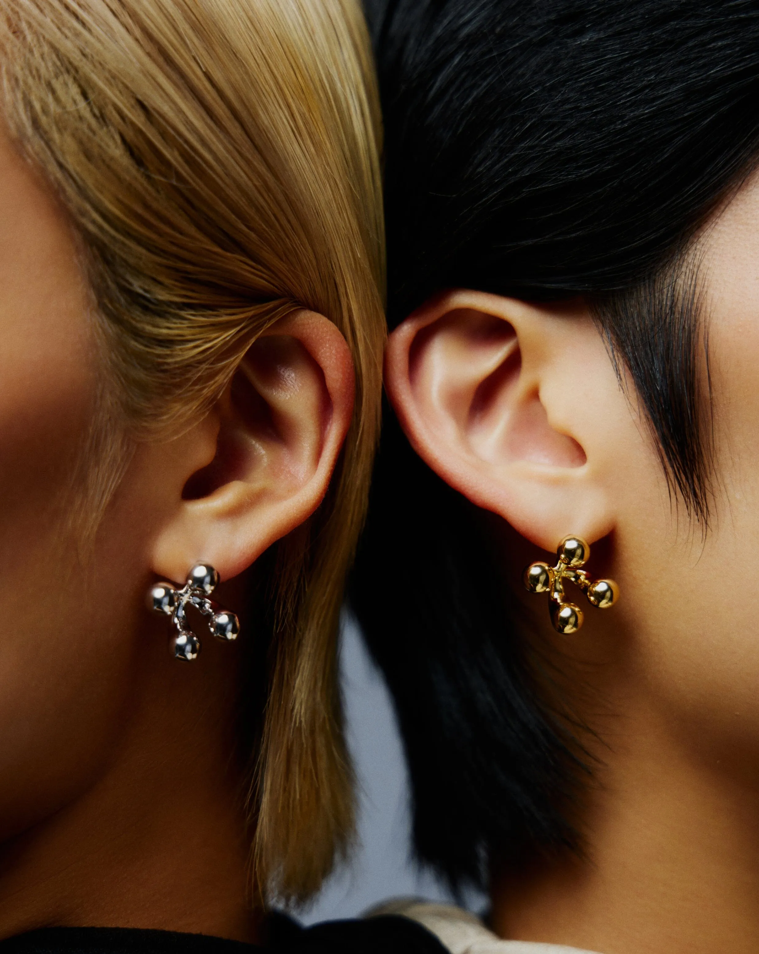 Atom Oversized Stud Earrings | Silver Plated