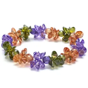 Autumn Faceted Cubic Zirconia Crystal Elastic Bracelet