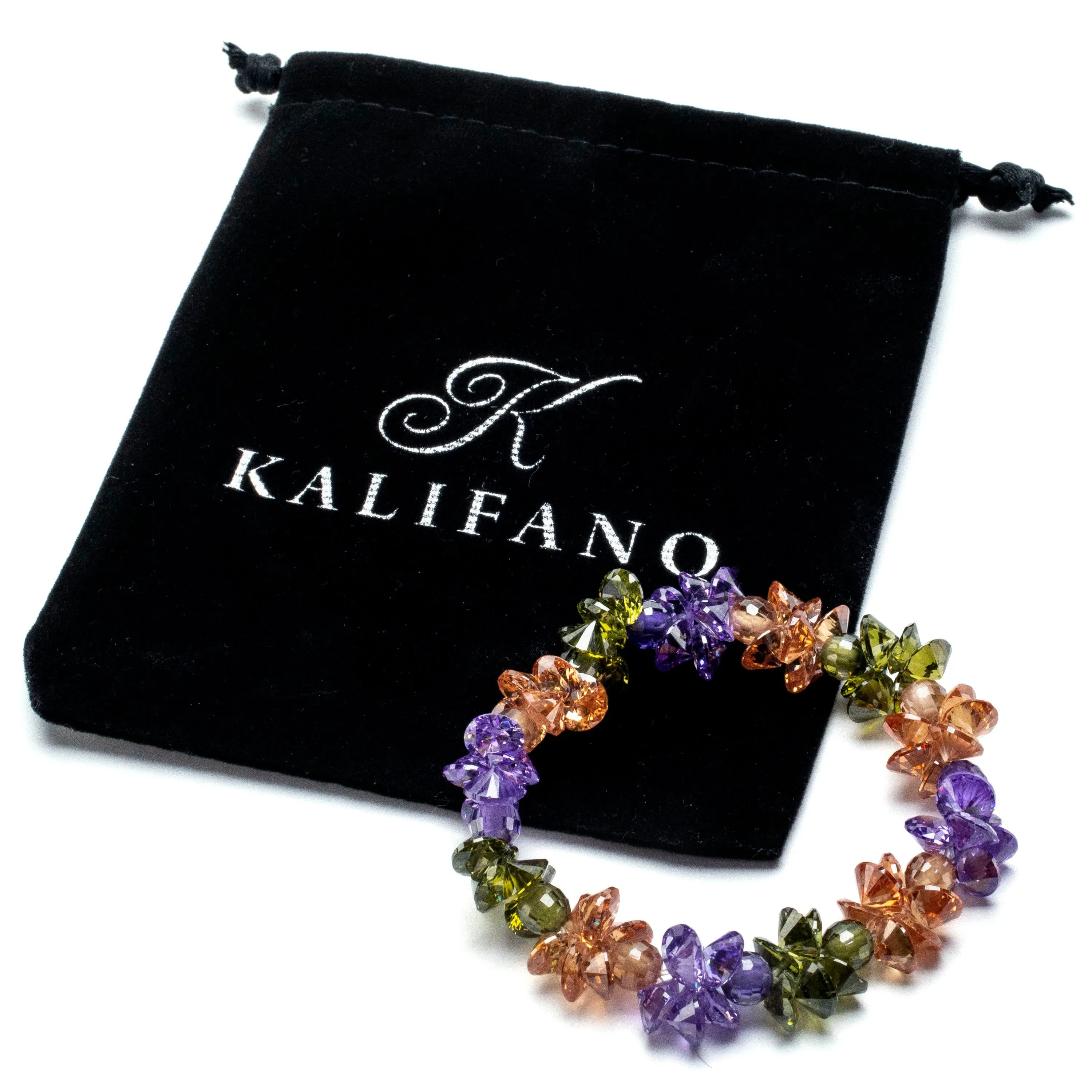 Autumn Faceted Cubic Zirconia Crystal Elastic Bracelet