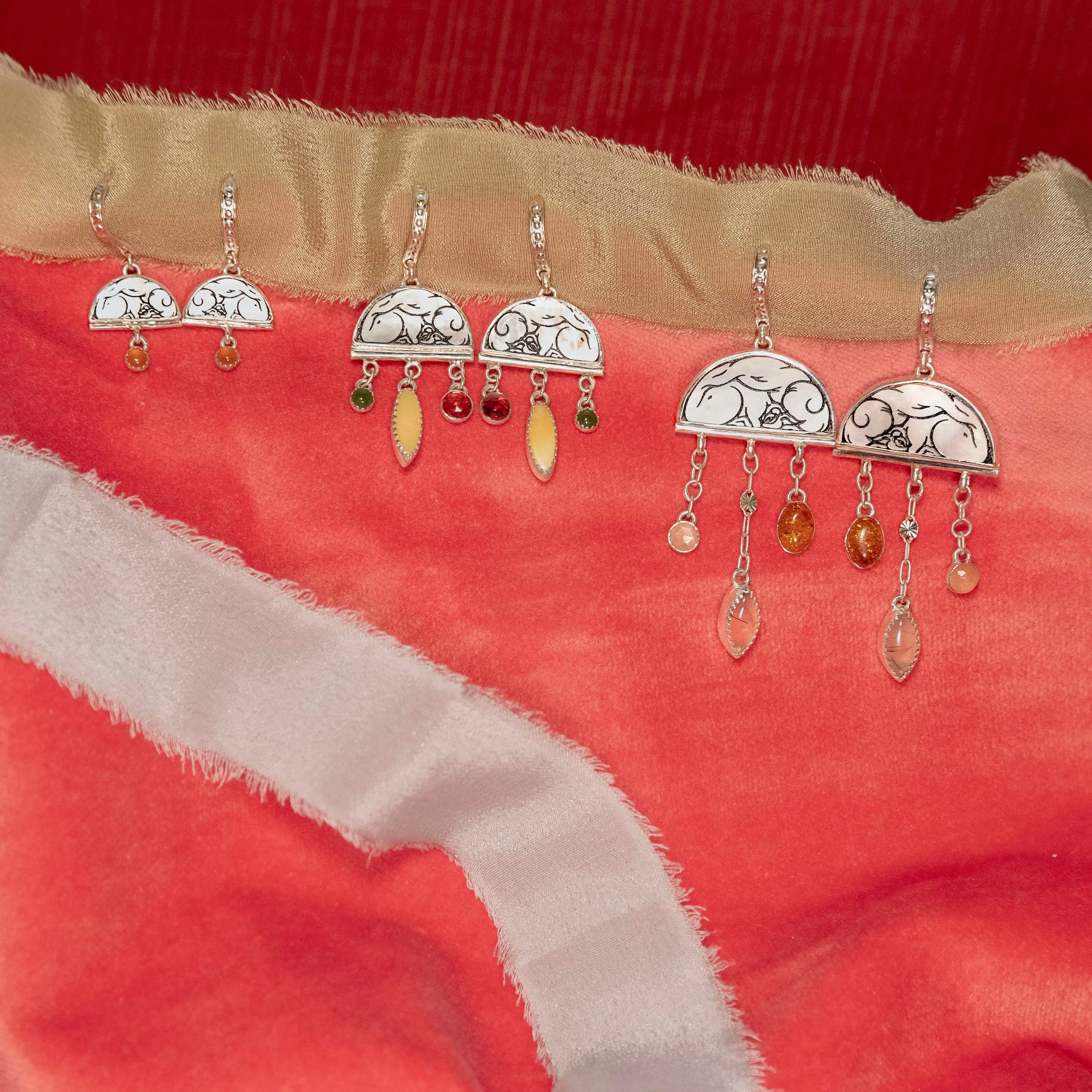 BOMBELLI . BABY . Half Moon Jewel Drop Earrings