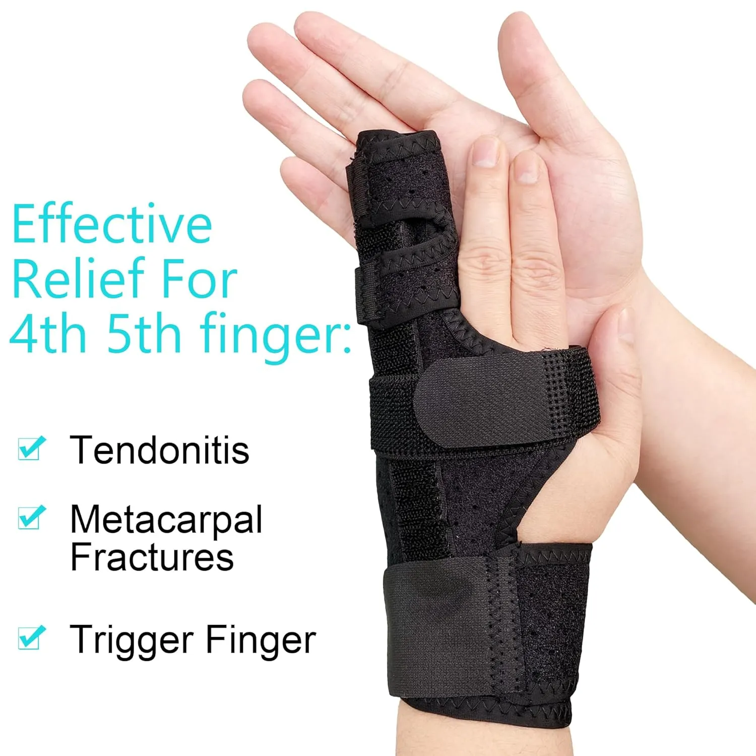 Boxer Break Metacarpal Splint Brace - 4th or 5th Finger Splint Support (Small)