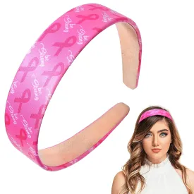 Breast Cancer Awareness Headband for Women Pink Ribbon Hairband Love Hope Awareness Hair Hoop Survivor Support Headwear Hair Accessories for Anti-Cancer Public Welfare Activities Supplies 1PCS(Pink)