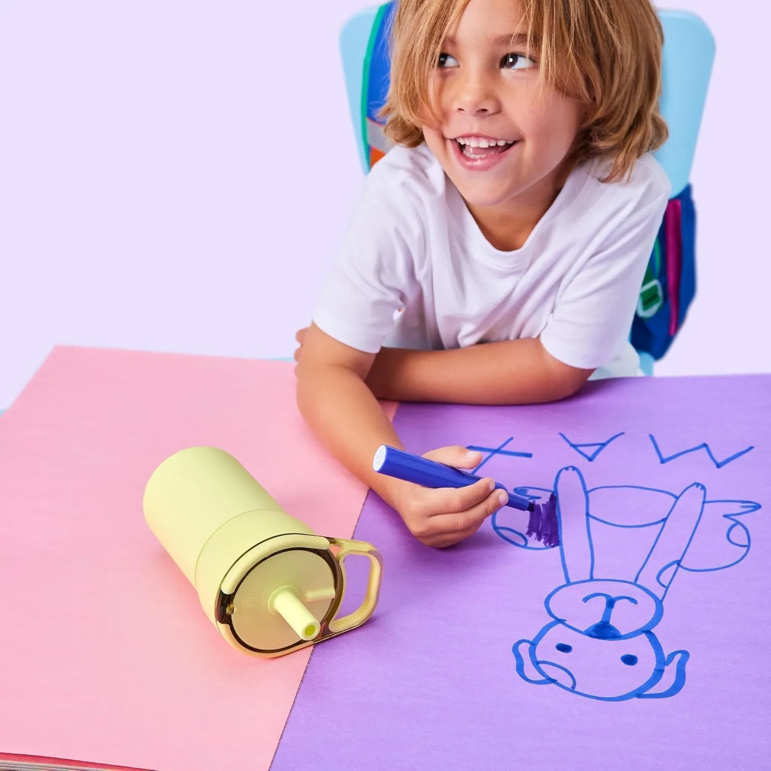 BrMate Leap 12oz 100% Leakproof Kids Tumbler with Handle and Silicone Soft Straw | Drop Resistant Silicone Sleeve | For Kids 4  | Insulated Stainless Steel | Cup Holder Friendly | 12oz (Princess)