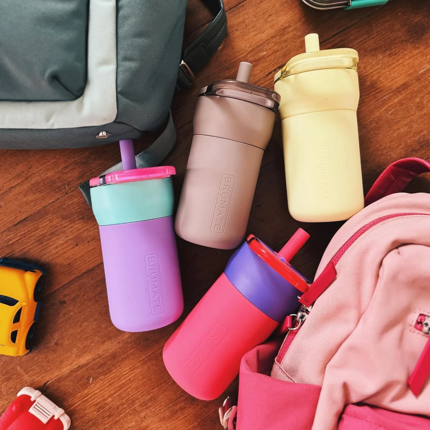 BrMate Leap 12oz 100% Leakproof Kids Tumbler with Handle and Silicone Soft Straw | Drop Resistant Silicone Sleeve | For Kids 4  | Insulated Stainless Steel | Cup Holder Friendly | 12oz (Princess)