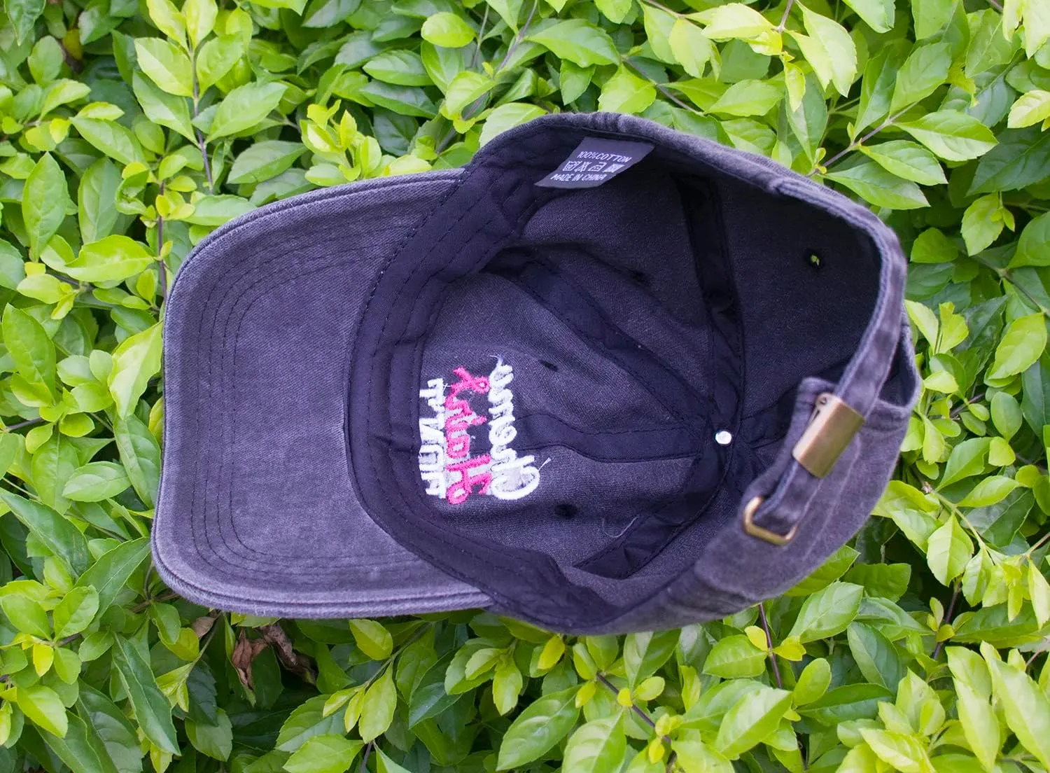 Chemo Hair Don't Care Baseball Cap for Men Women, Adjustable Washed Cotton 3D Embroidered Pink Ribbon Hat