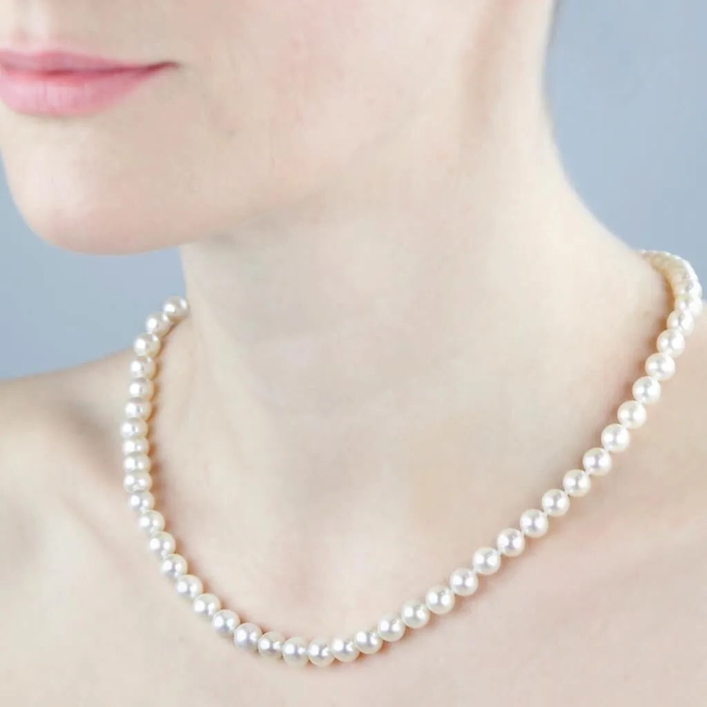 Classic Pearl Choker Strand Cultured Freshwater Pearls 6-6.5mm | Adjustable Clasp