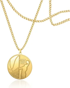 Classic Punk Basketball Necklace for Men Inspirational Athlete Pendant Ball Sports Champion Accessories Men's Jewelry
