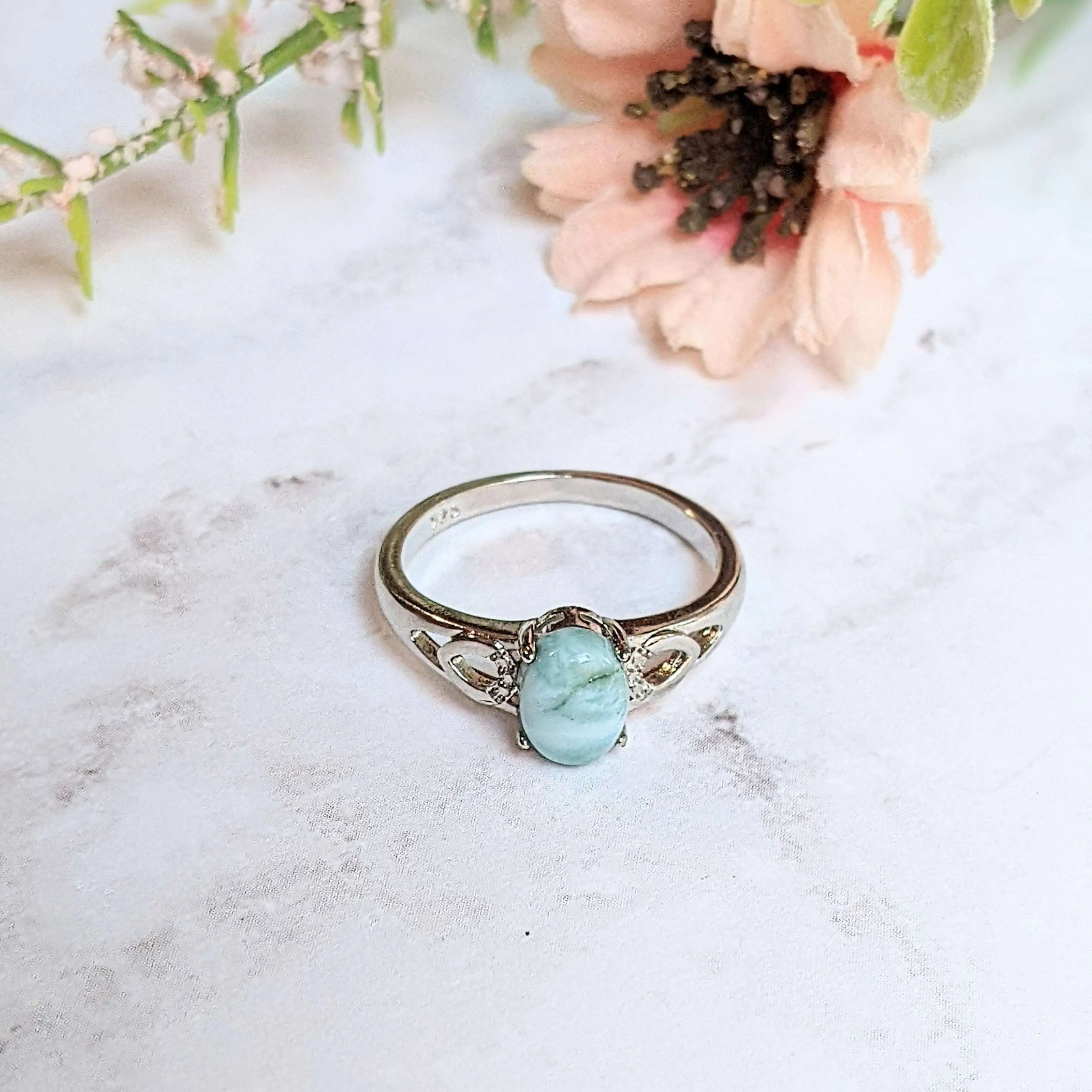 Dominican Larimar Ring - Size 9