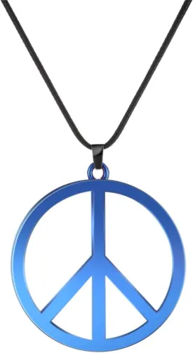 Dreuyet Peace Sign Pendant Necklace for Men Women Personalized Stainless Steel Punk Hippie 60s 70s Anti-war Pendant Necklace Halloween Party 1960s 1970s Hipster Accessories