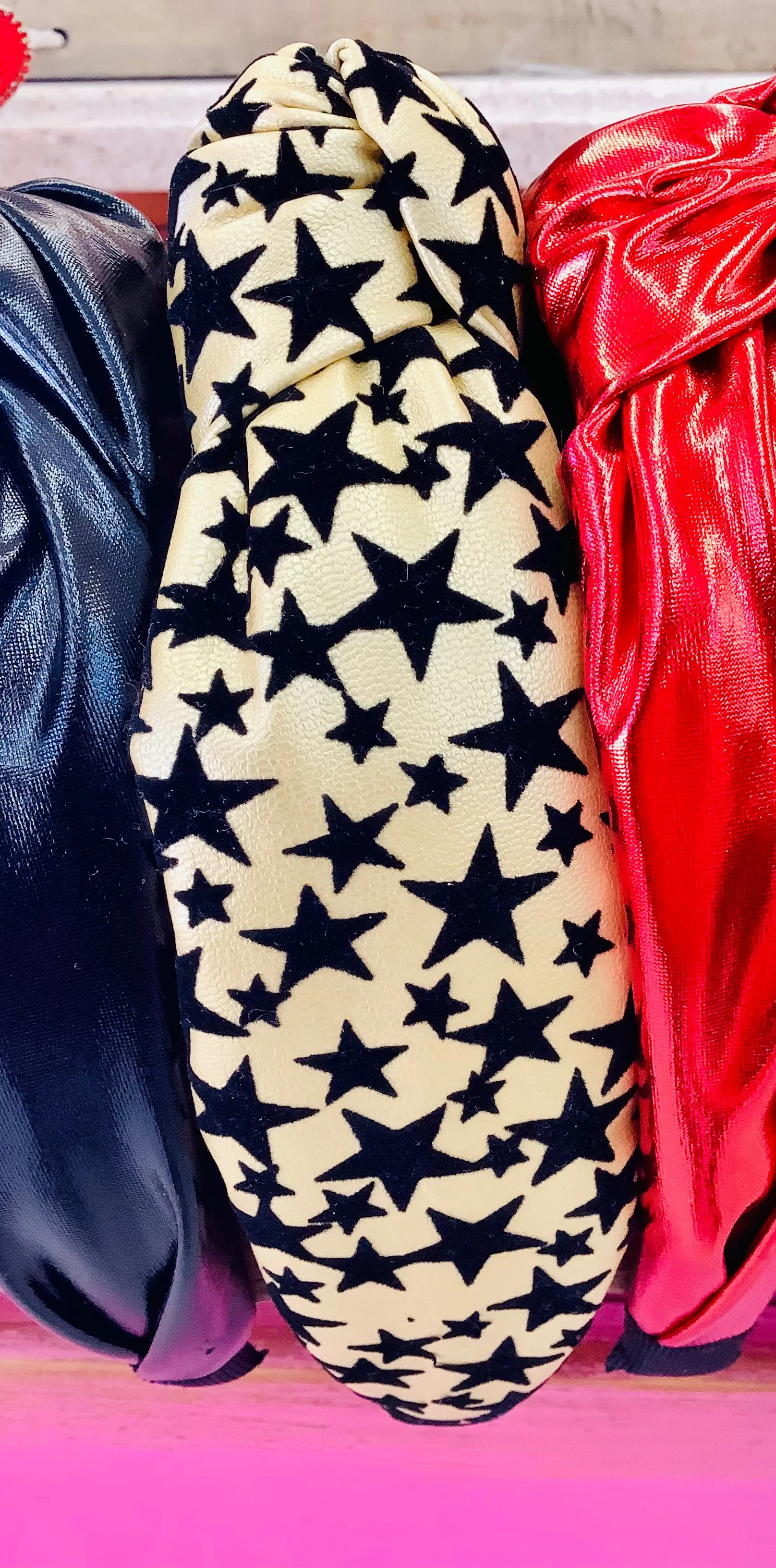 Faux Leather Stars Headband