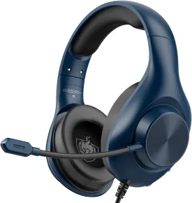Gaming Headset for PS5 PS4 PC, Wired Headsets with 7.1 Surround Sound, H-7 Gaming Over Ear Headphones with Noise Cancelling Flexible Mic Memory Earmuffs, for PC/PS5/PS4/XboxSeries X/S/SwitchBlue