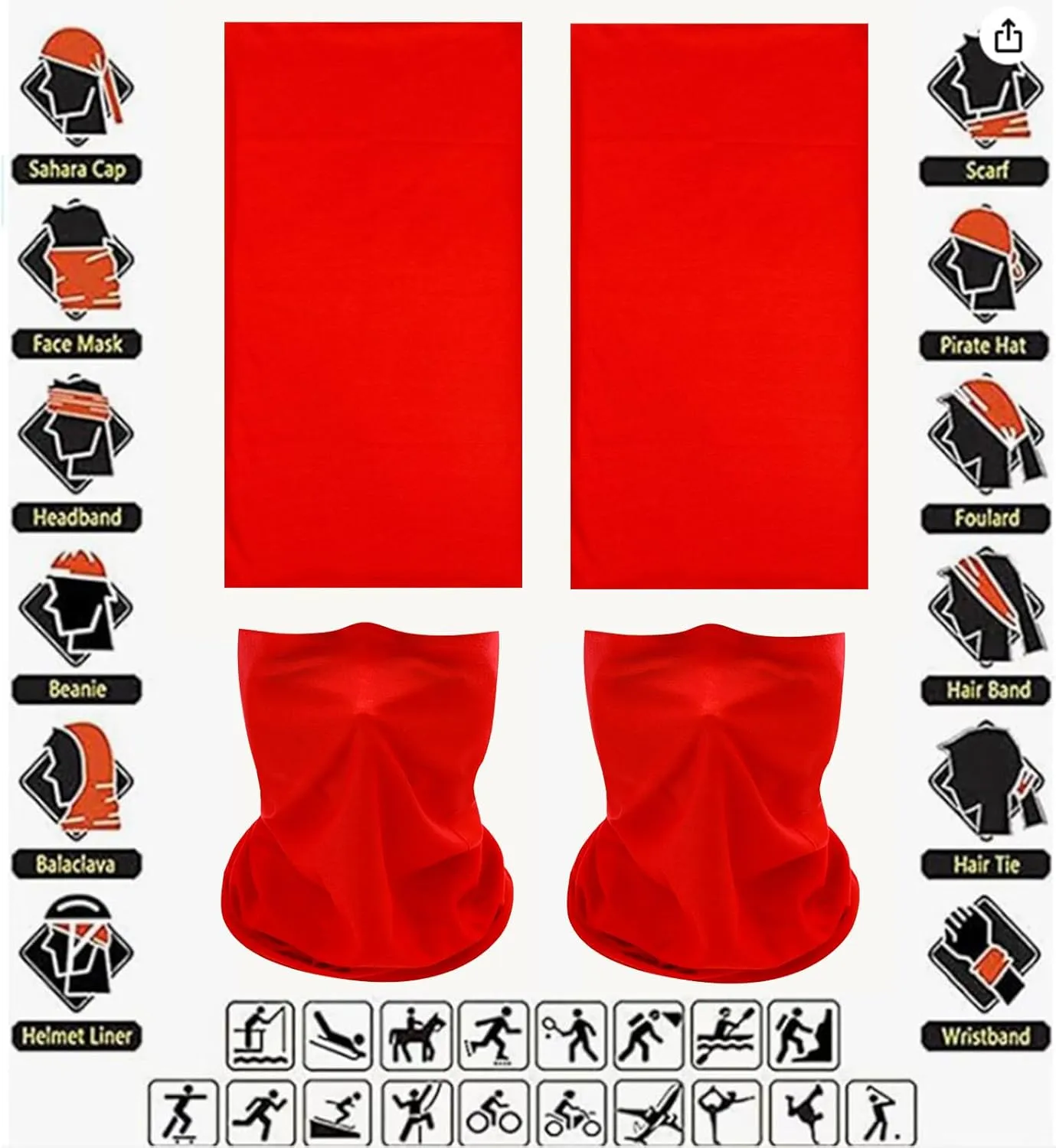 Gator Masks Ourdoor Face Mask Seamless Neck Gaiter Tube Bandanas Buffs Multi Headwear Magic Headband Sweatband