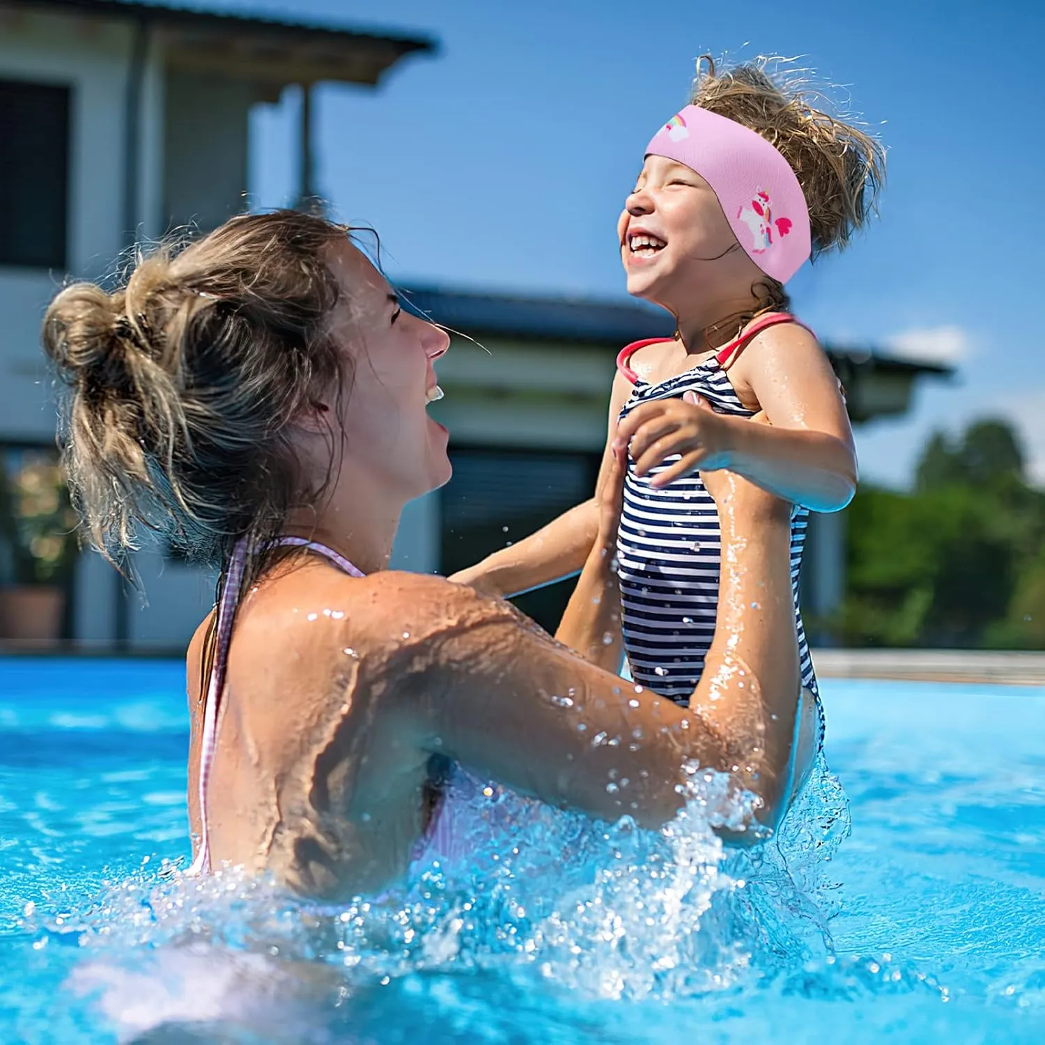 HeySplash Swimming Headband, Swimming Earplugs Ear Band Swimmer Ear Protection Kids Ear Plugs, Elastic Neoprene Ear Guard and Hair Guard for Kids & Toddlers, Keep Water Out and Hold Earplugs in