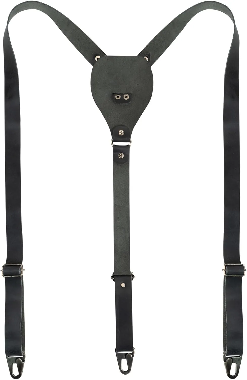 Hide & Groom, Drop-Shaped Suspender with Adjustable Size Straps for Men, Full Grain Leather, Handmade