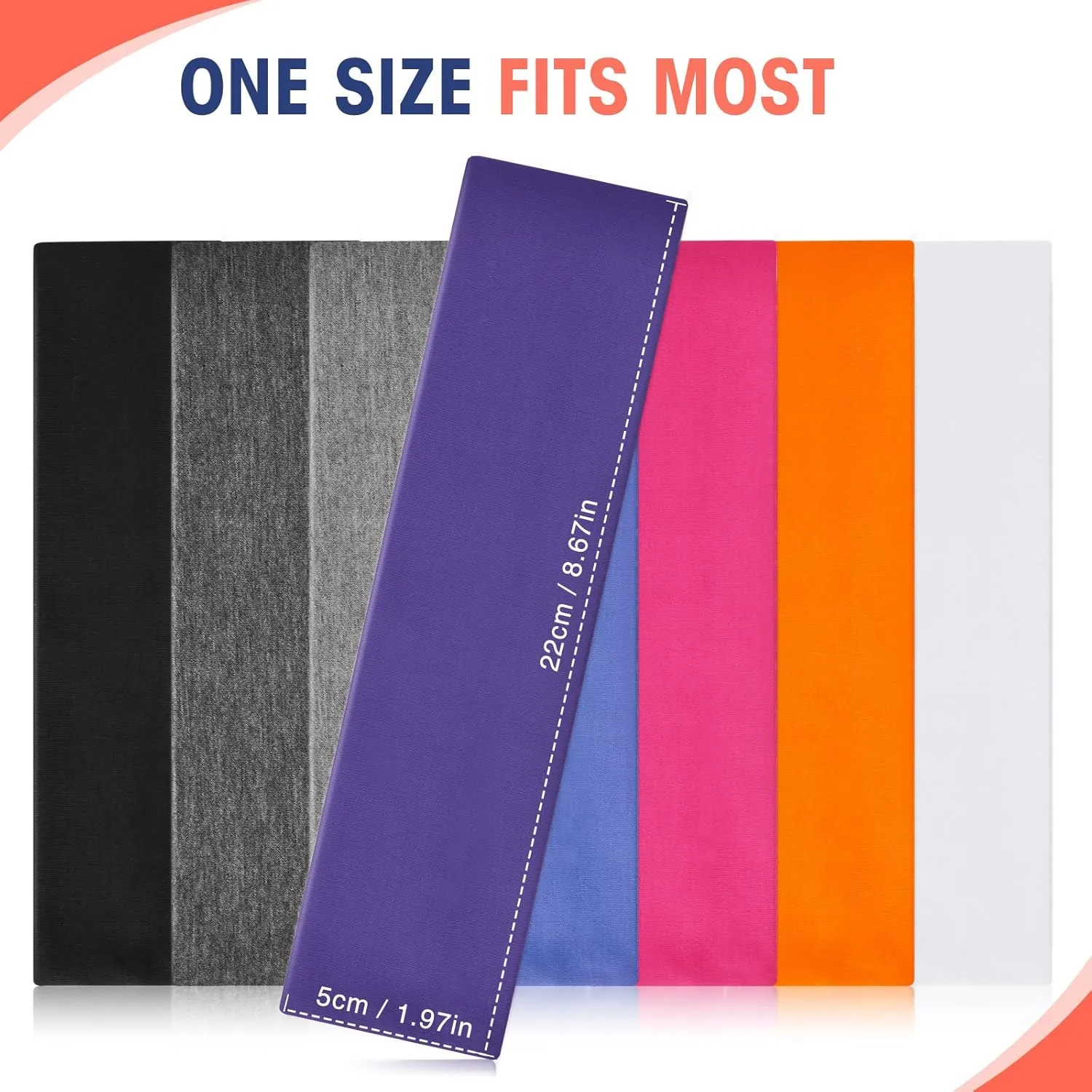 Hotop 20 Pcs Sport Headbands for Girls Women Non Slip Stretchy Soft Fabric Elastic Headband Bulk for Yoga DIY Team Gifts