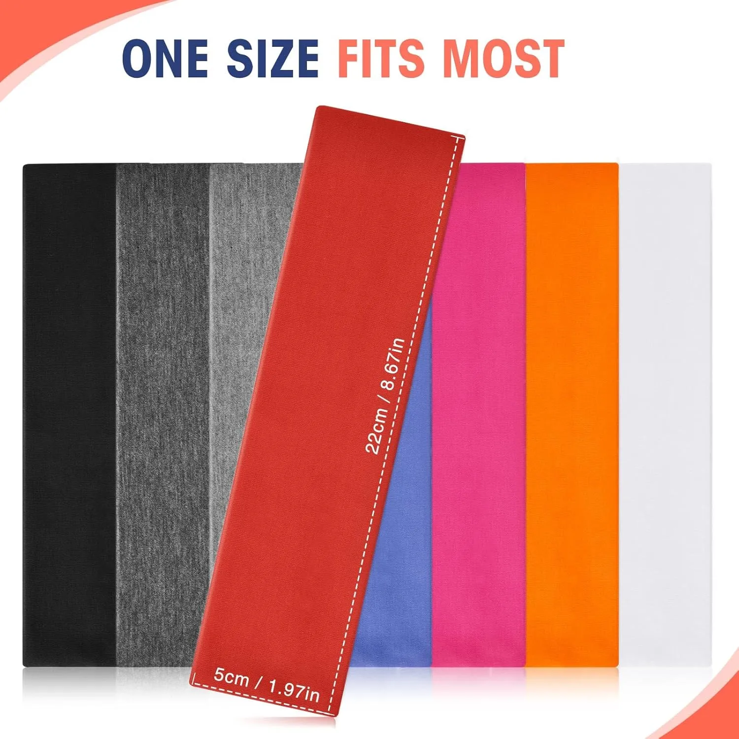 Hotop 20 Pcs Sport Headbands for Girls Women Non Slip Stretchy Soft Fabric Elastic Headband Bulk for Yoga DIY Team Gifts