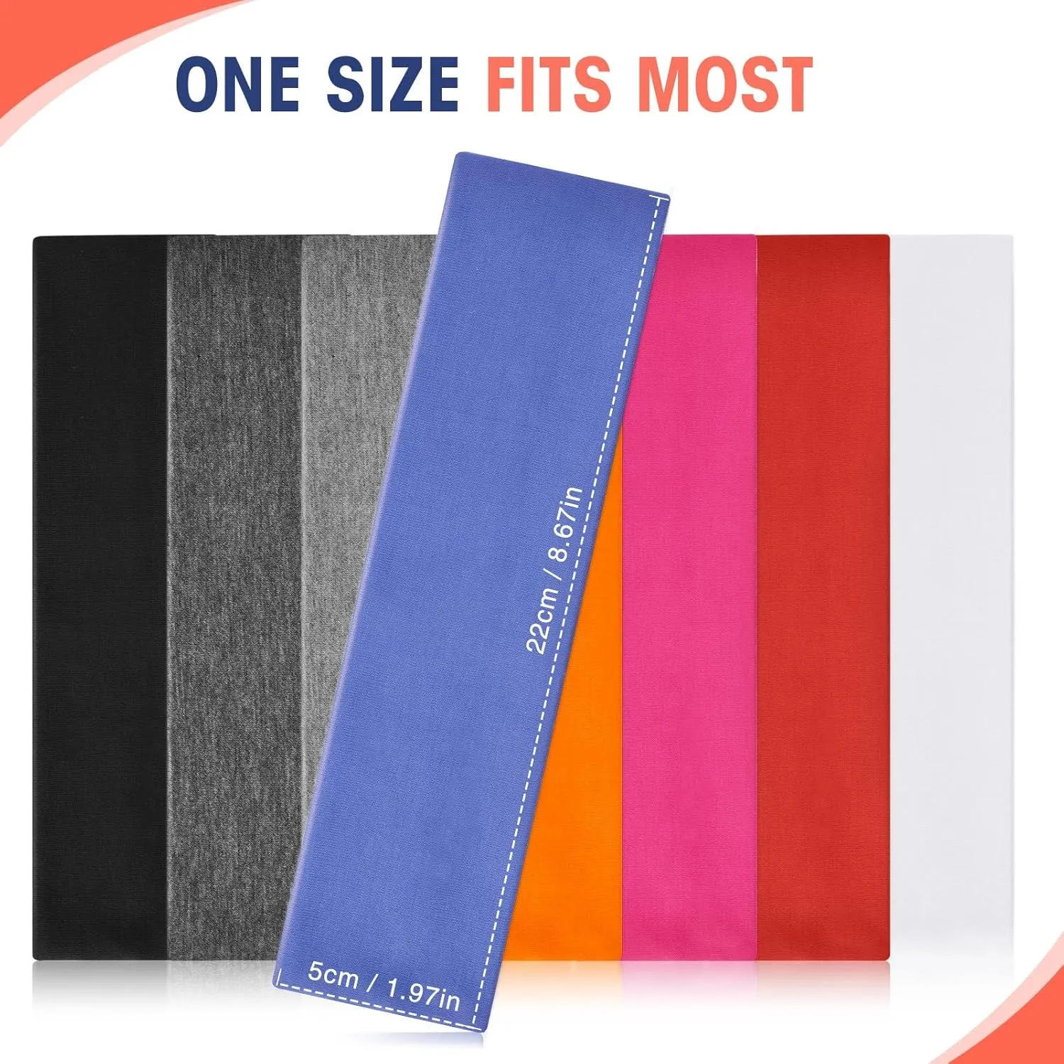 Hotop 20 Pcs Sport Headbands for Girls Women Non Slip Stretchy Soft Fabric Elastic Headband Bulk for Yoga DIY Team Gifts