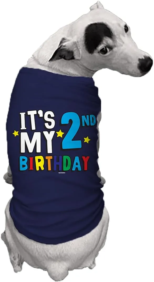 It's My 2nd Birthday - Second Dog Shirt (Navy, 3X-Large)