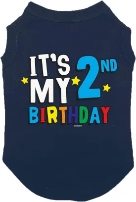 It's My 2nd Birthday - Second Dog Shirt (Navy, 3X-Large)