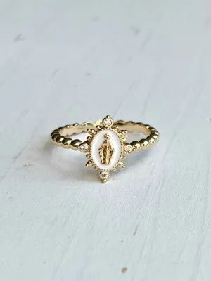 Lady Lourdes Ring- White