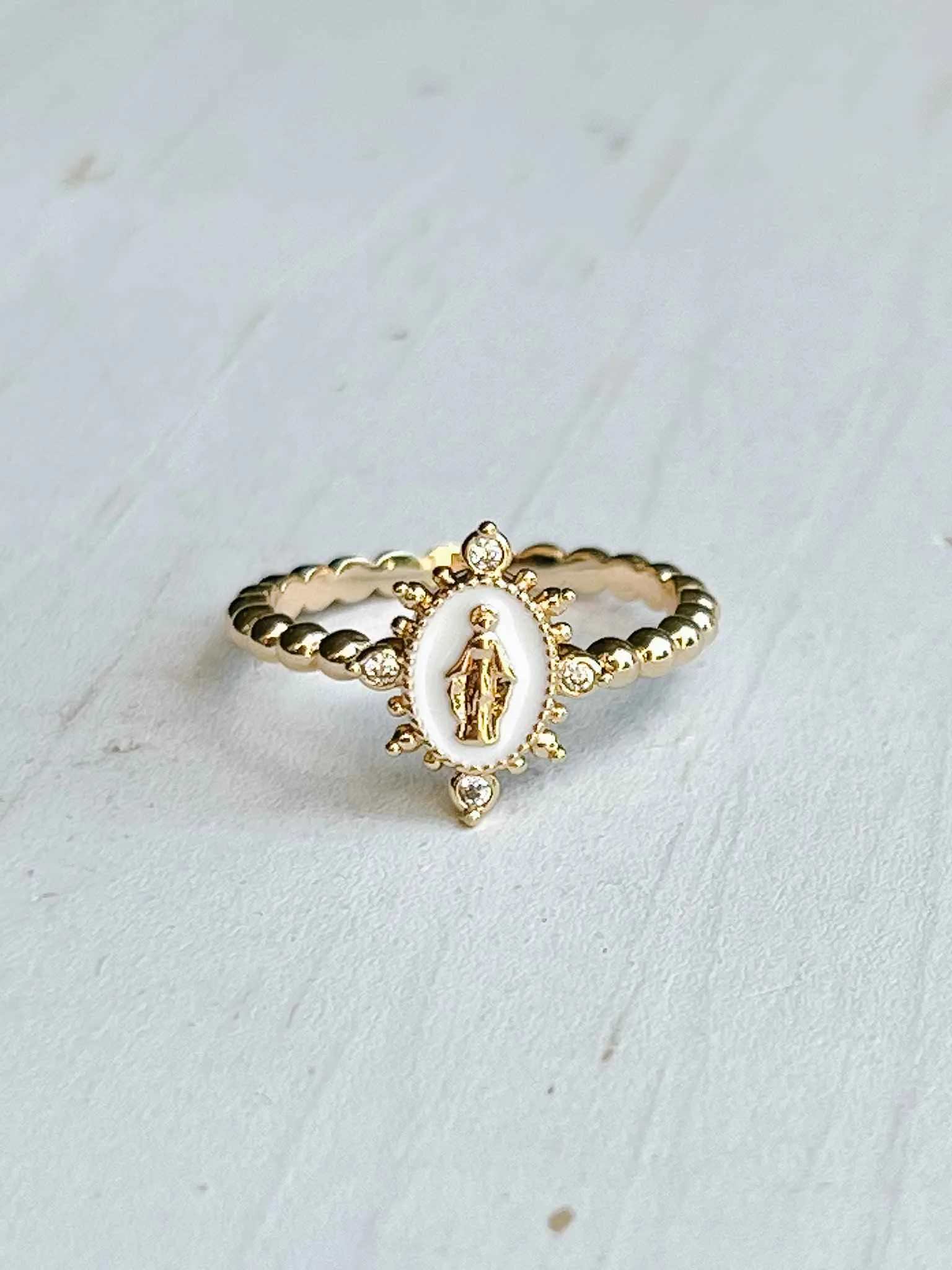 Lady Lourdes Ring- White