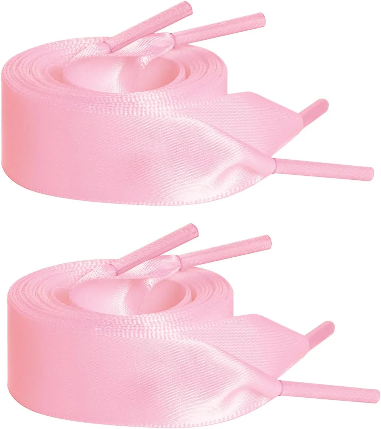 Marrywindix 2 Pairs 47" Flat Satin Ribbon Shoelaces Silk Shoestring Wide Shoe Laces for Sneaker Skate Shoes Boots Sport Shoes