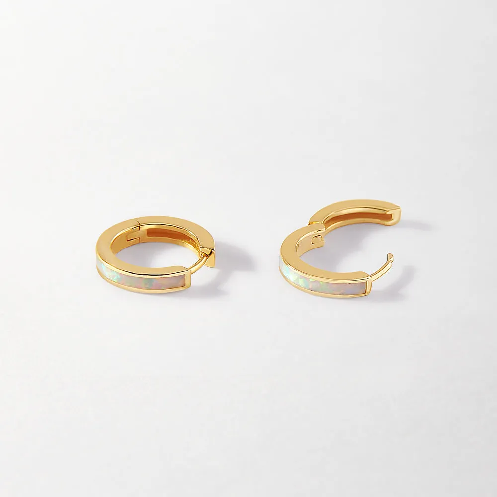 Opal Huggie Earrings