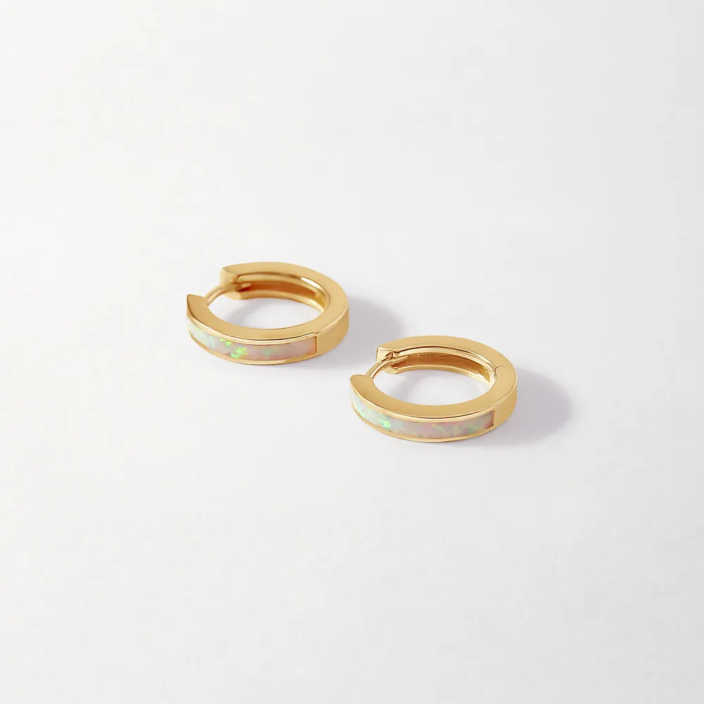 Opal Huggie Earrings