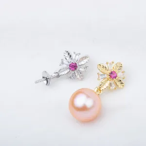 P010836 DIY 7-9mm Natural Freshwater pearl pendant accessory 925 sterling silver engagement jewelry necklace for women