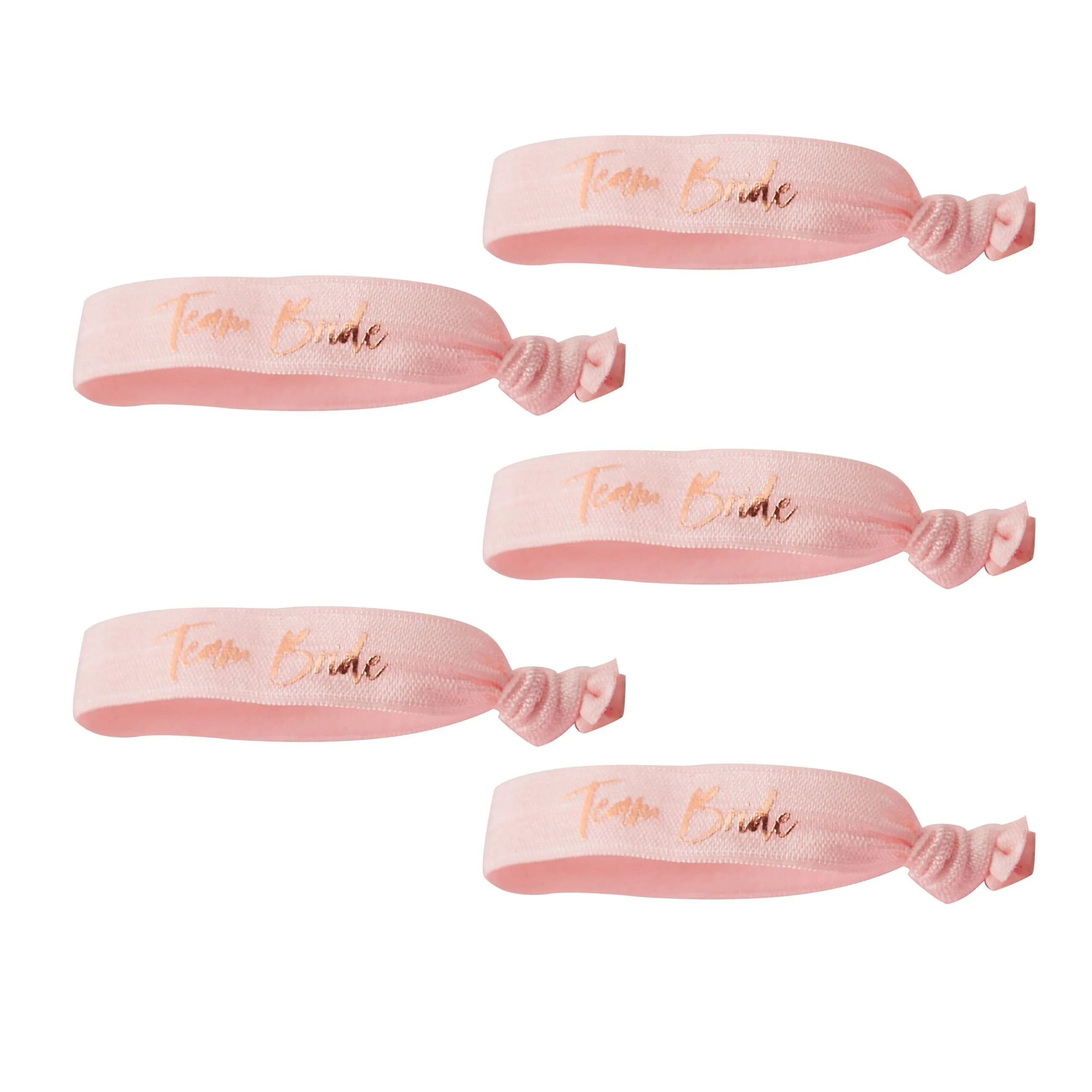 Pink & Rose Gold Team Bride Hen Party Wrist Bands x 5