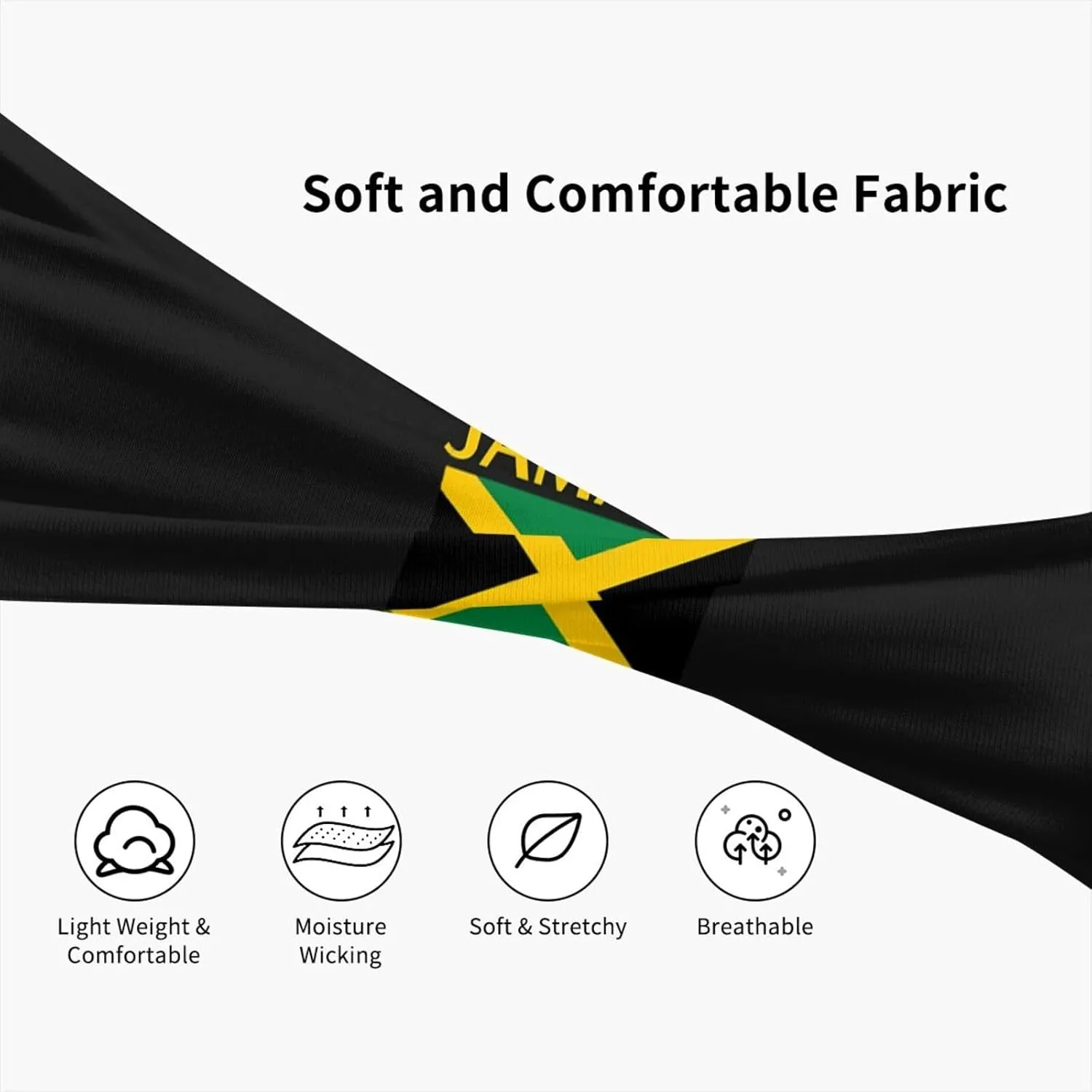 Retro Jamaica Flag Headbands Women Men Jamaican Flag Sweatbands Sport Headbands for Hiking,Cycling, Running,Tennis