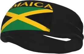Retro Jamaica Flag Headbands Women Men Jamaican Flag Sweatbands Sport Headbands for Hiking,Cycling, Running,Tennis