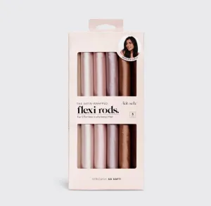 Satin Wrapped Heatless Curls Flexi Rods - 6pc Set