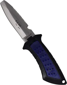 Scuba Choice Diving Low Volume Blunt Tip BCD Knife, Blue  Compact Safety Knife for Scuba Diving & Snorkeling  2-3/4" Stainless Steel Blade, Back-Mounted Clip, Line Cutter
