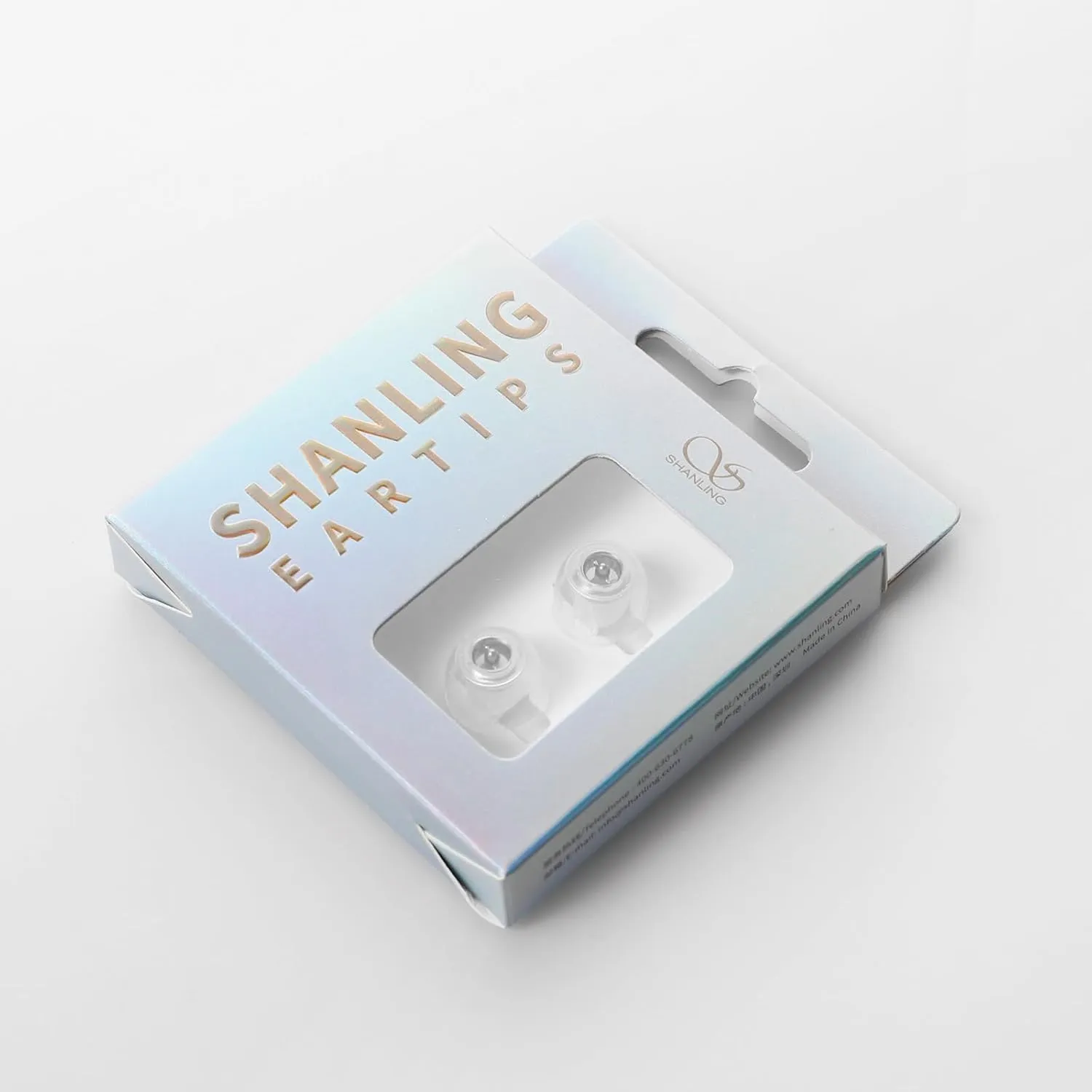 Shanling SE100 Invisble Medical Silicone Ear Tips (S/M/L Sizes) - Noise Isolating Ergonomic Eartips for IEMs, Designed for Audiophiles & Musicians (Transparent, Large)