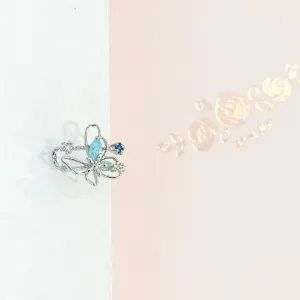 Silver Butterbloom Ear Cuff