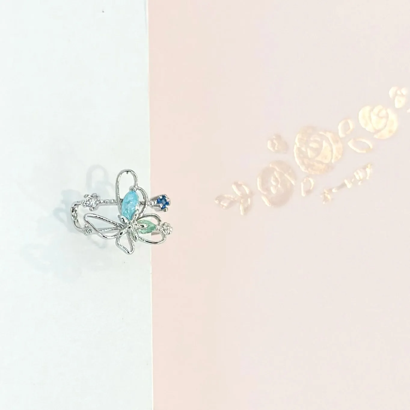 Silver Butterbloom Ear Cuff