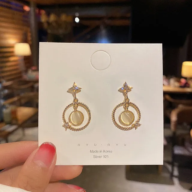 Simple earrings compact 2020 new Korean temperament earrings French retro earrings delicate elegant fashion earrings earrings