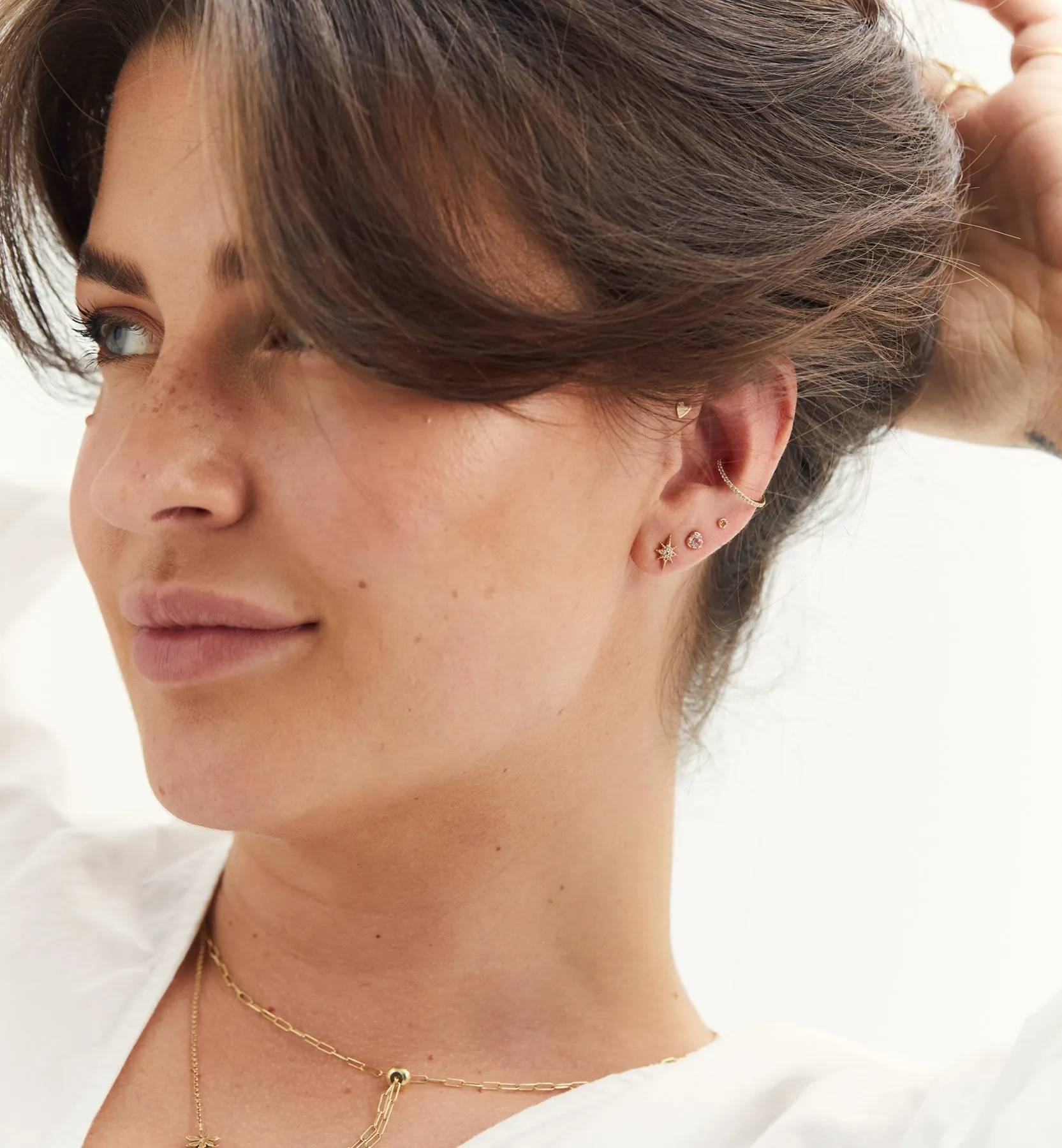 Single Endless Love Stud Earring 14K
