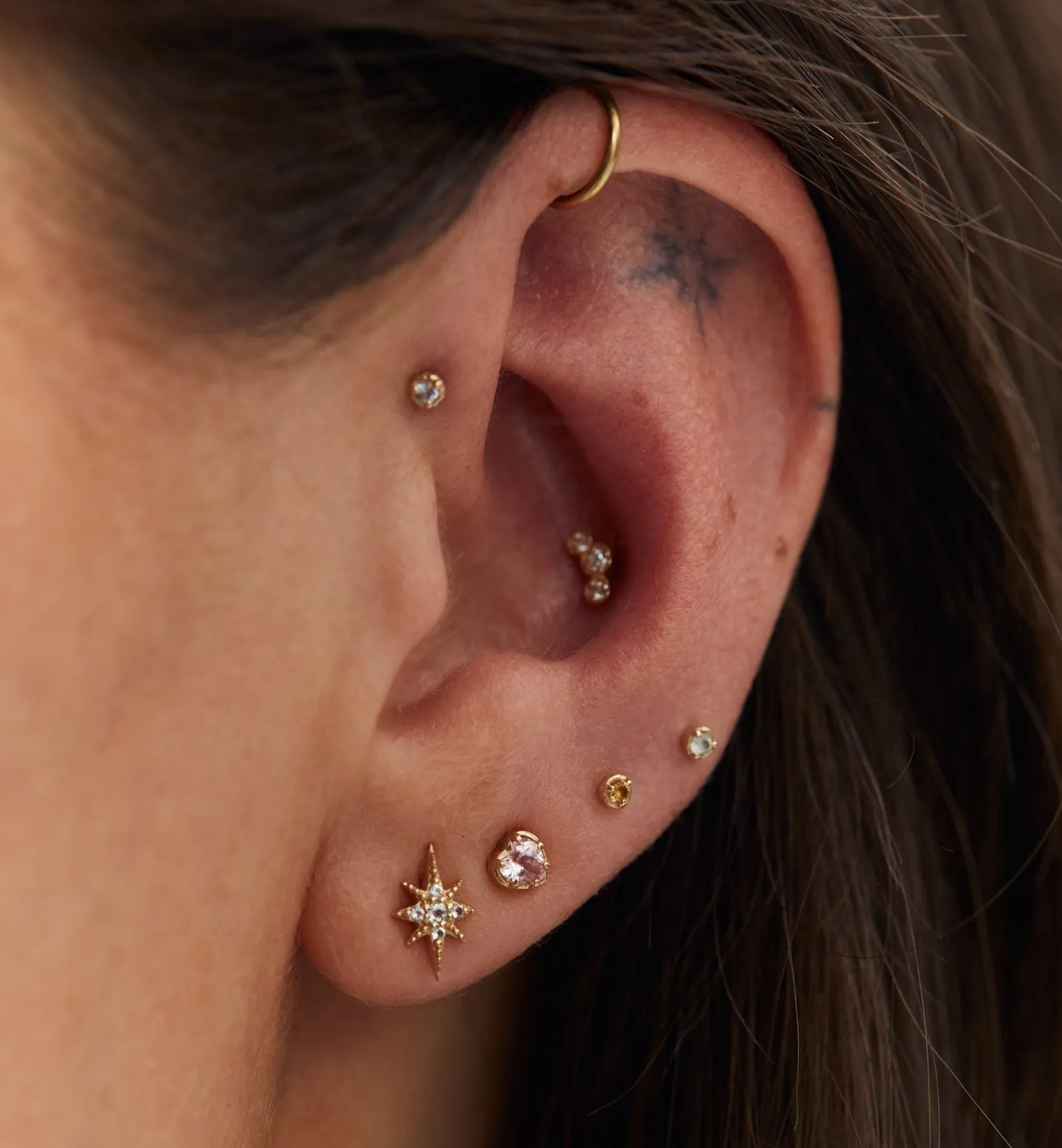 Single Endless Love Stud Earring 14K