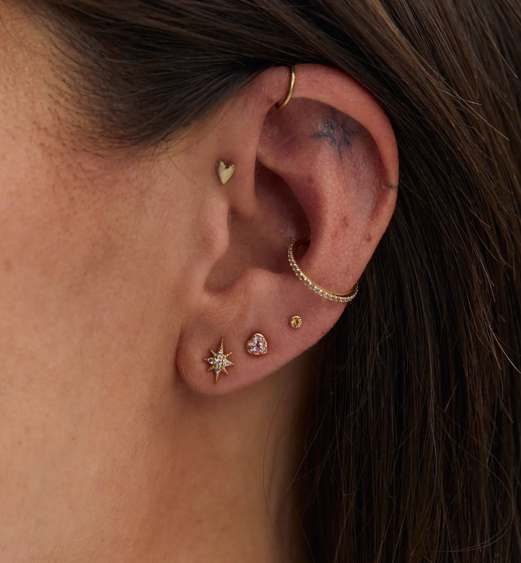 Single Endless Love Stud Earring 14K