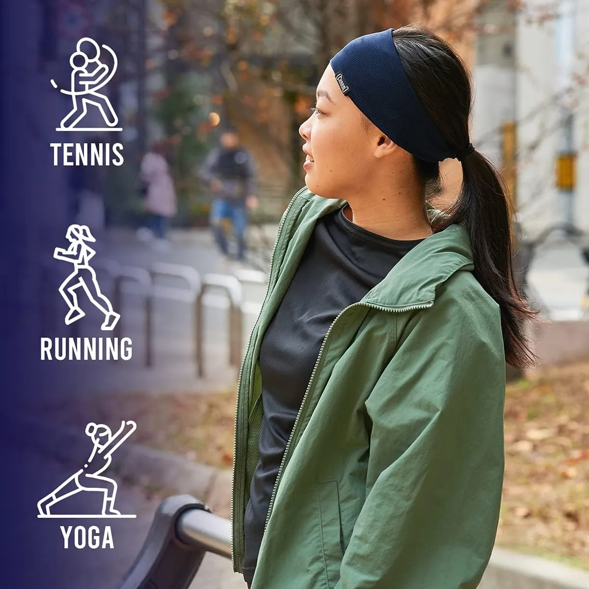 Sports Headbands for Men Moisture Wicking Sweatbands for Women, Lightweight Yoga Hair Bands, Crossfit Or Running Gear, Thin Elastic Workout Head Wraps