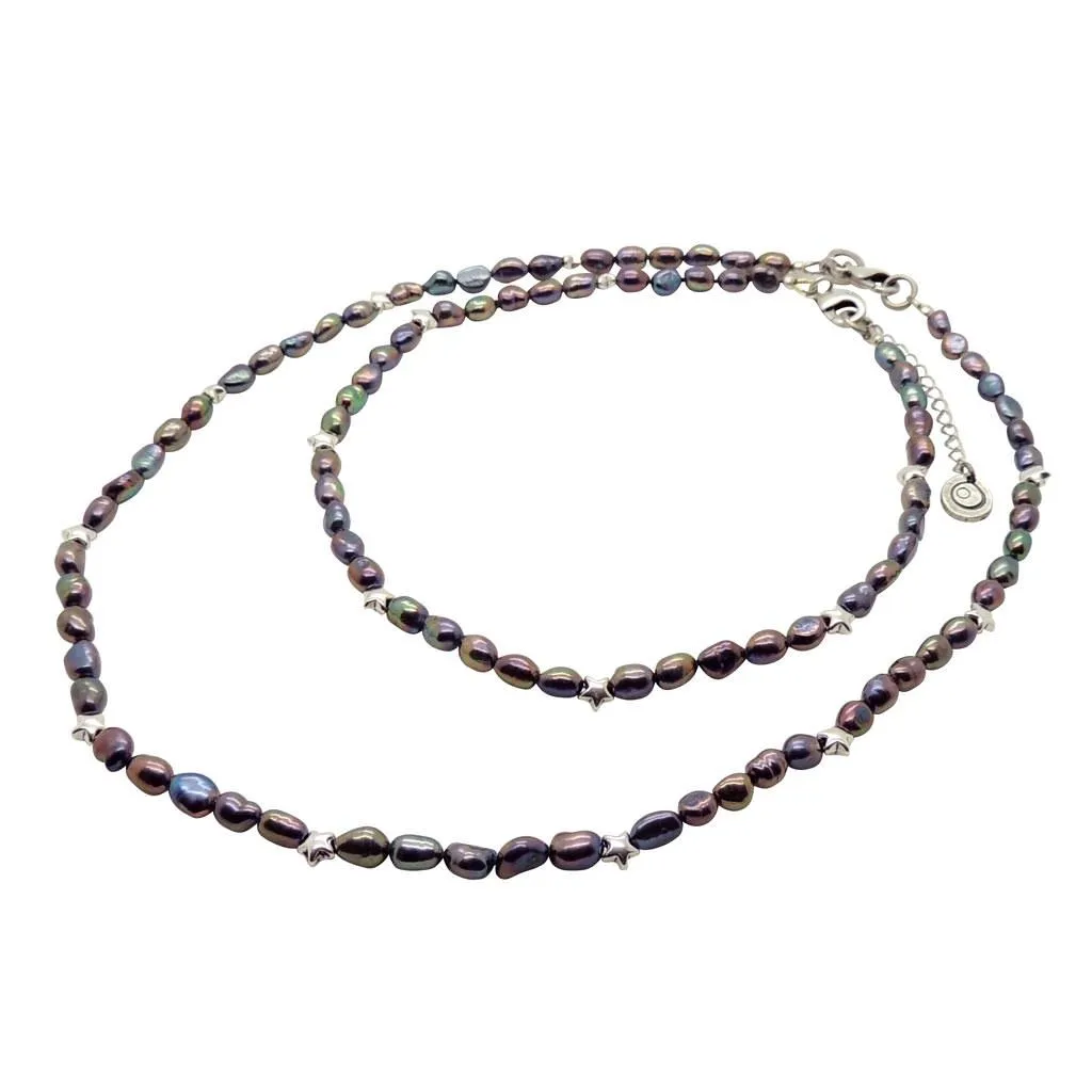Star Charm Peacock Pearl Necklace
